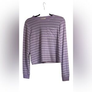Marine Layer Lavender Long Sleeve cropped T tshirt size M